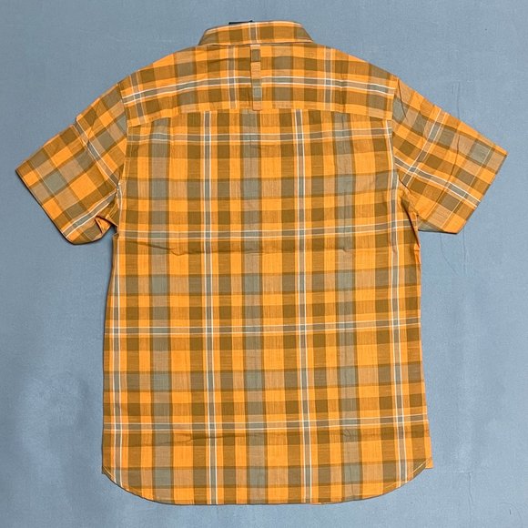 NWT North Face Men's S/S Hammetts Button-Up Shirt II - Orange Plaid - Small - Picture 2 of 5